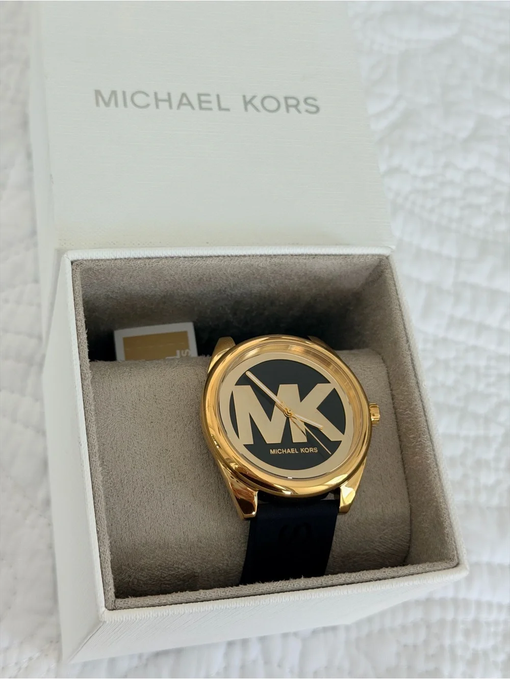 Michael Kors Women's Janelle Black Silicone Strap Watch (New with Tags)